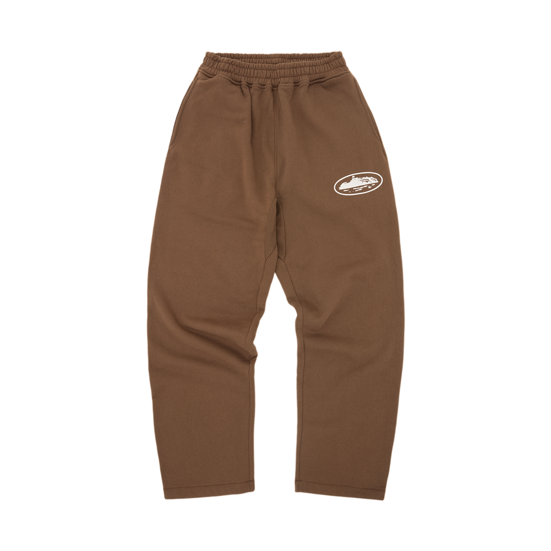 - Corteiz Island Puff Print Open Hem Sweatpant Brown