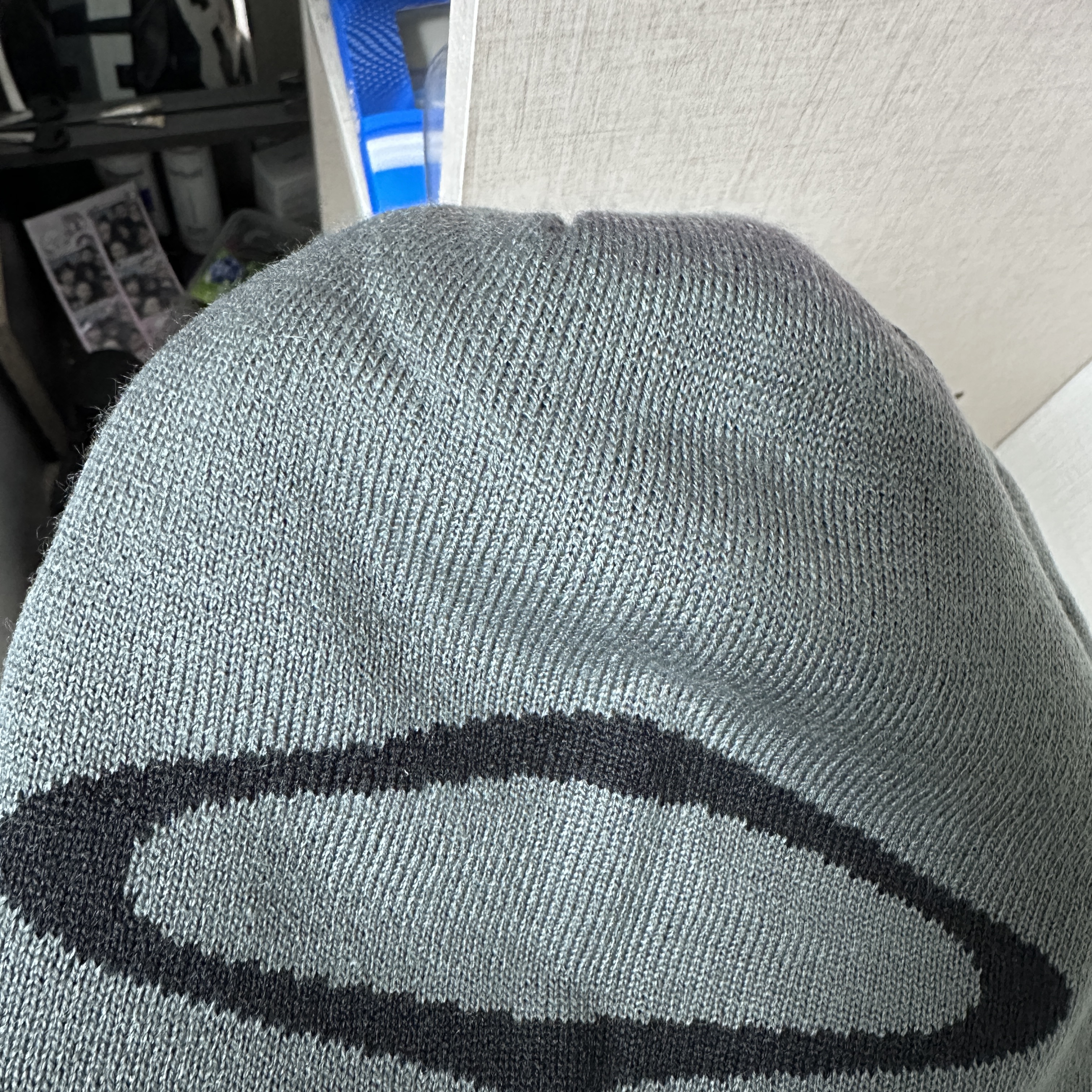 Mischief Wide Rhombus Beanie Dark Green 착용 스타일