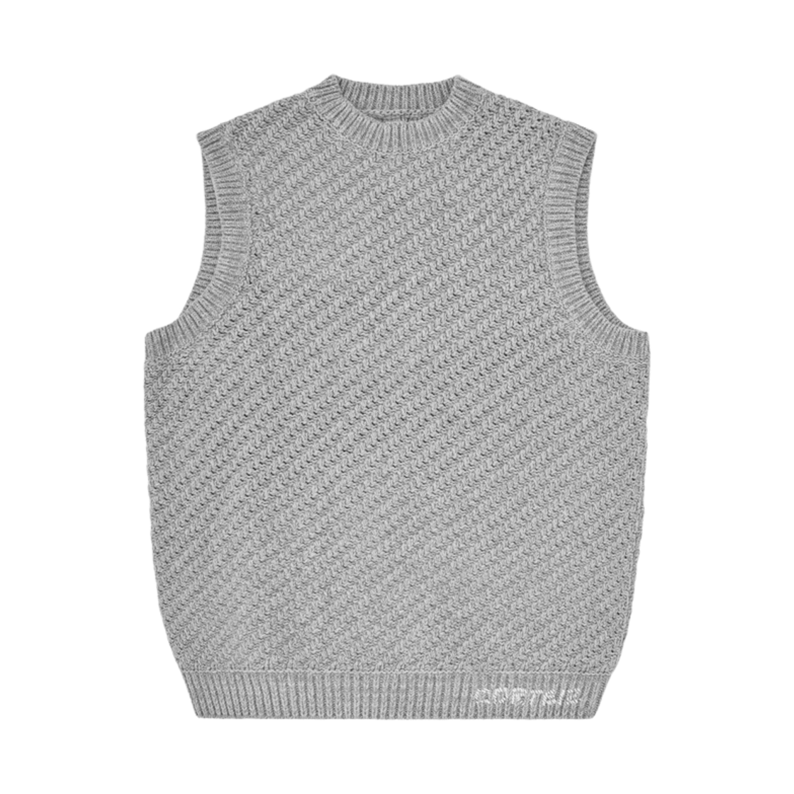 코르테이즈 핸드 자수 니트 베스트 그레이(Corteiz Hand Embroidered Knit Vest Grey)