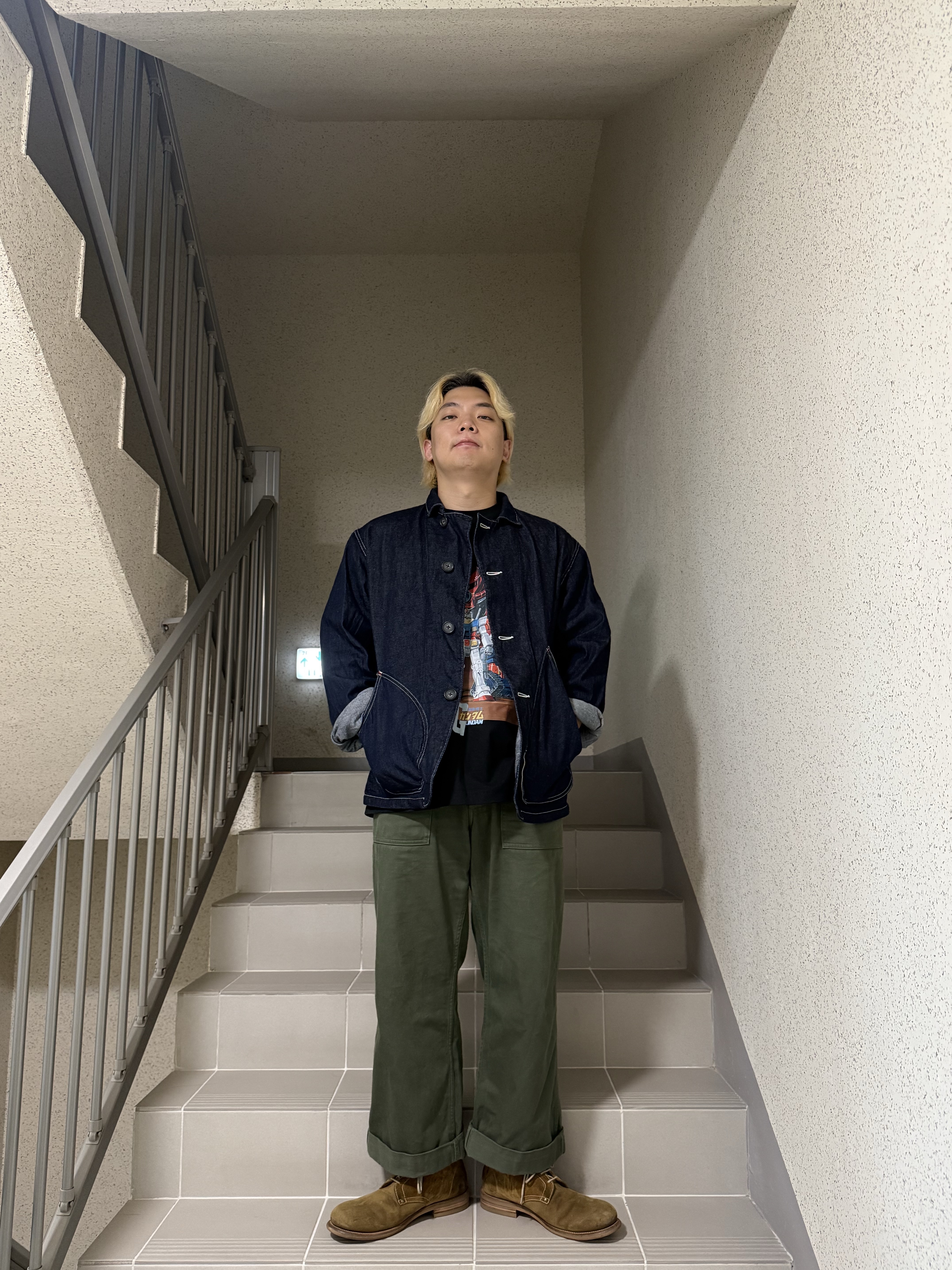 Kapital 11.5 oz. Denim & 8 oz. Denim Apple Man Coverall Indigo 착용 스타일 - 4