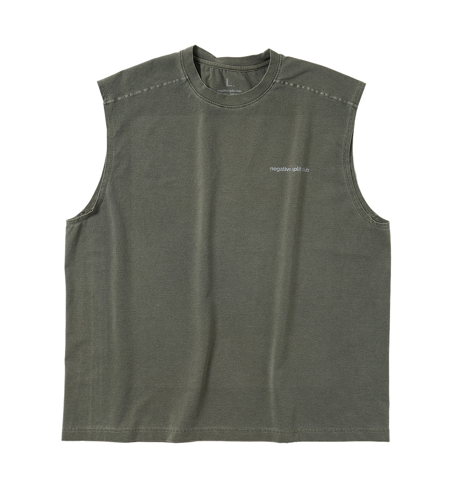 네거티브 스플릿 클럽 소로나 피그먼트 베이직 싱글렛 카키(negative split club Sorona Pigment Basic Singlet Khaki)