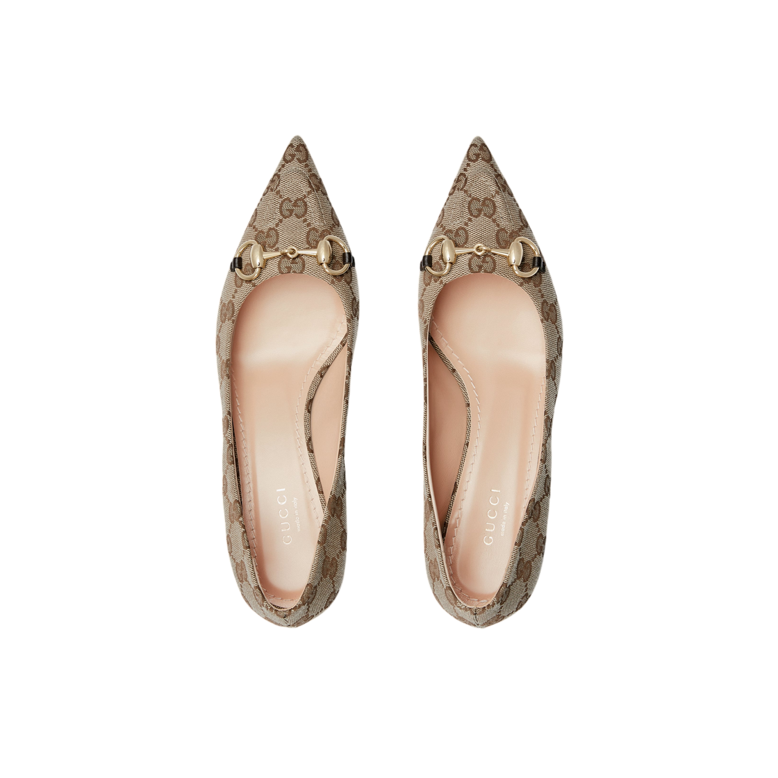 (W) 구찌 홀스빗 펌프스 베이지 다크 브라운((W) Gucci Horsebit Pumps Beige Dark Brown) - 2