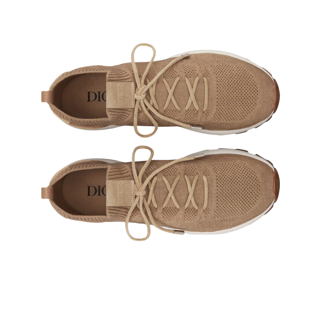 디올 B80 라운지 스니커즈 까나쥬 캐시미어 울 & 실크 니트 스웨이드 베이지 베이지(Dior B80 Lounge Sneakers Cannage Cashmere Wool & Silk Knit with Suede Beige Beige) - 2