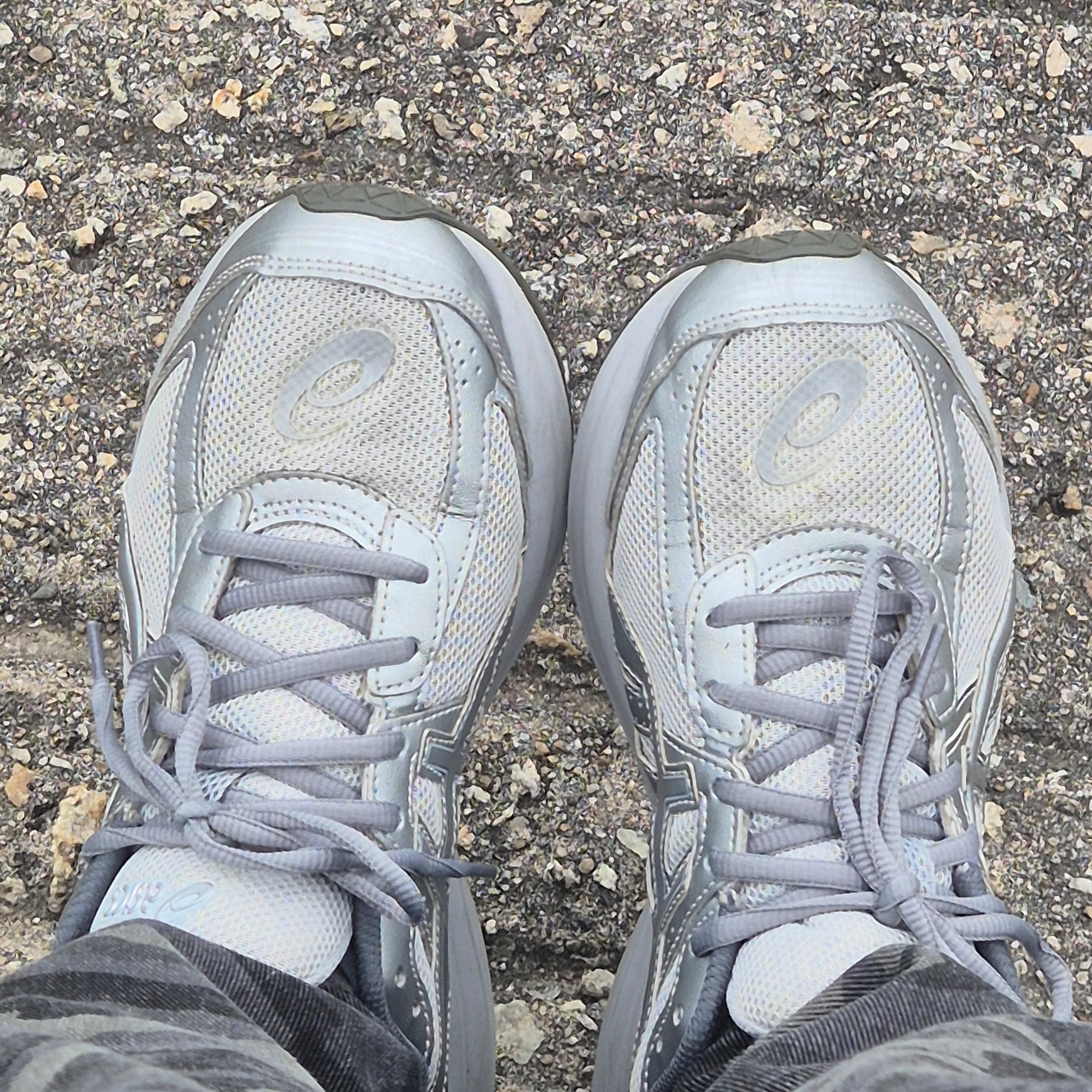 Asics Jog 100 S SMU Glacier Grey Pure Silver - 2E Wide 착용 스타일