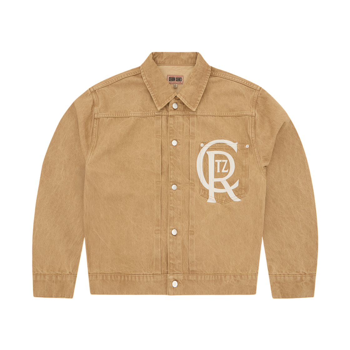 - Corteiz Crest Chainstitch Denim Trucker Tan