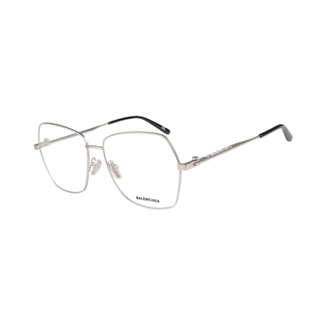 BB0169O001 Balenciaga Square Metal Eyeglasses Silver