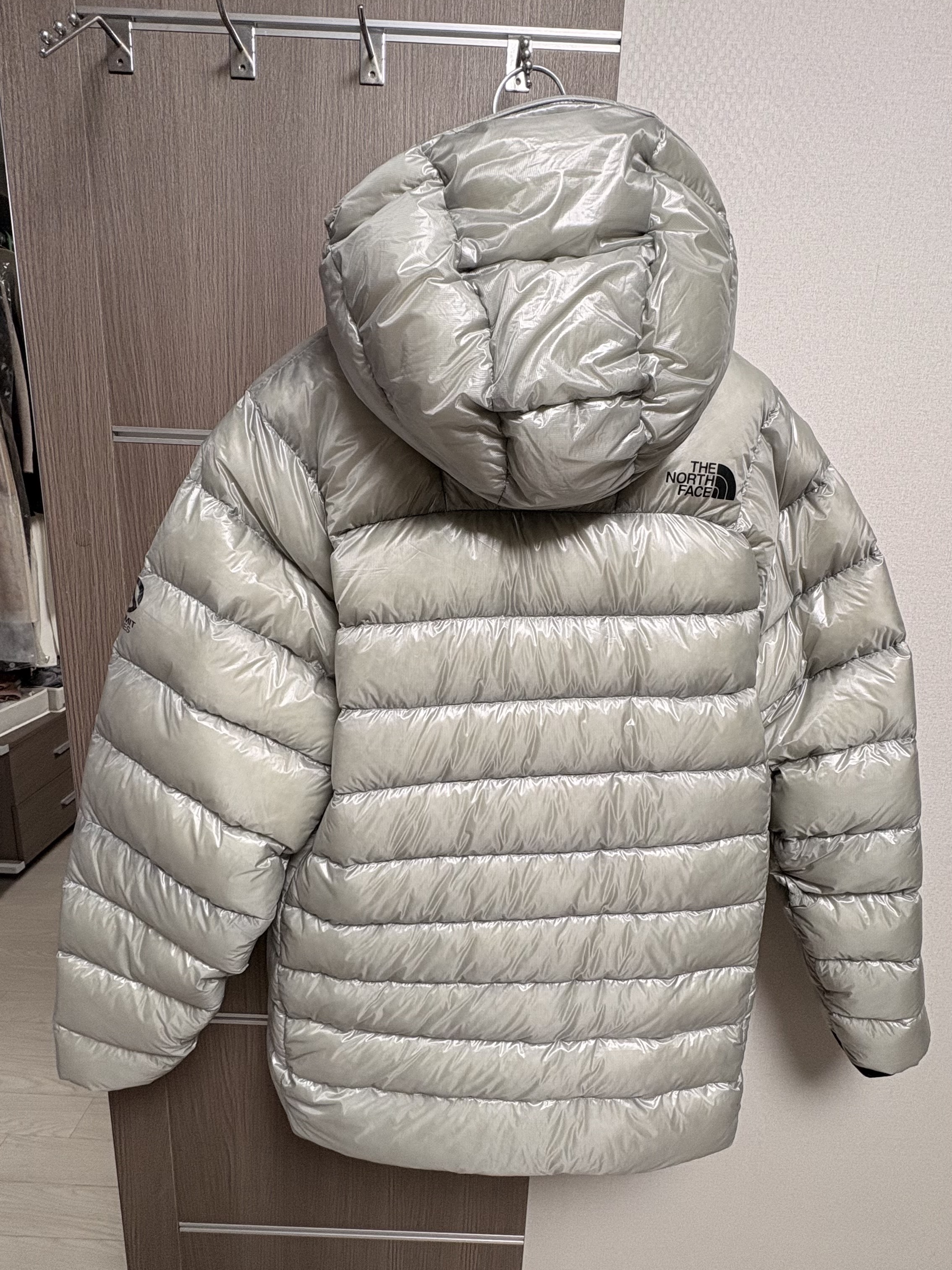 The North Face Summit Mattehorn RDS Down Jacket Light Gray 착용 스타일 - 2