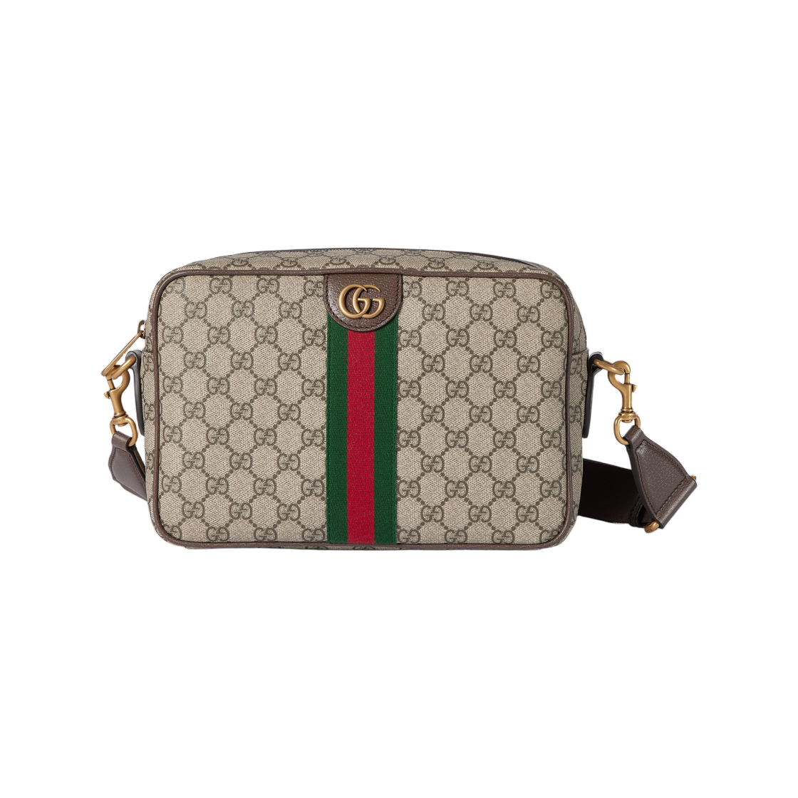 834468-FAEOF-9745 Gucci Ophidia Medium Crossbody Bag Beige Dark Brown