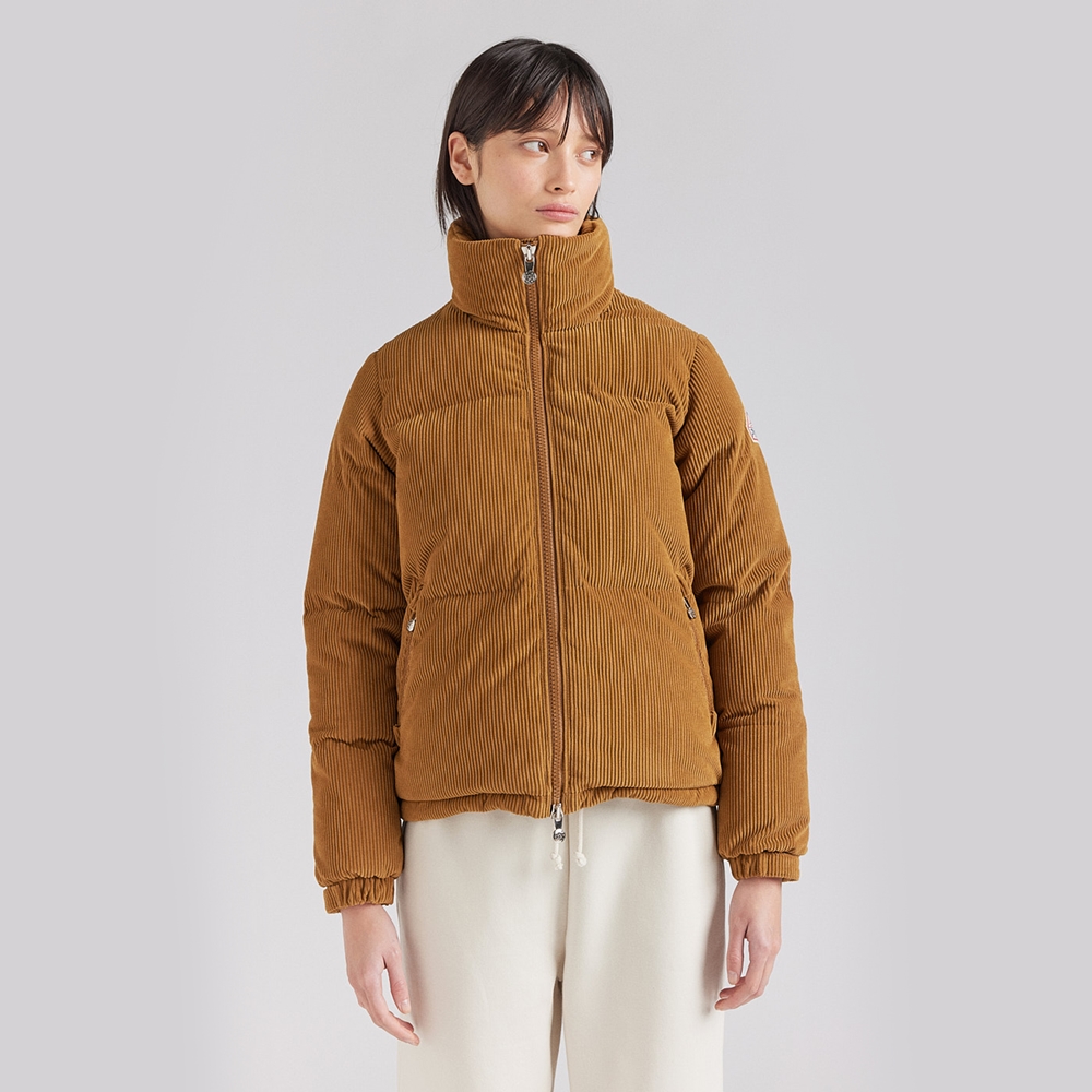 피레넥스 (24FW) 골딘 숏 다운 자켓 인 리브드 벨벳 - 브론즈 브라운(Pyrenex (24FW) GOLDIN Short Down Jacket in ribbed velvet - Bronze Brown) - 3