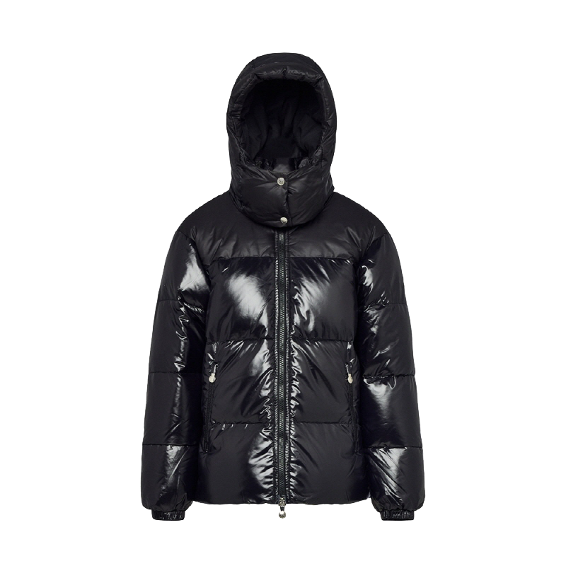 피레넥스 라이블리 샤이니 후디드 다운 자켓 - 블랙(Pyrenex LIVELY Shiny Hooded Down Jacket - Black)