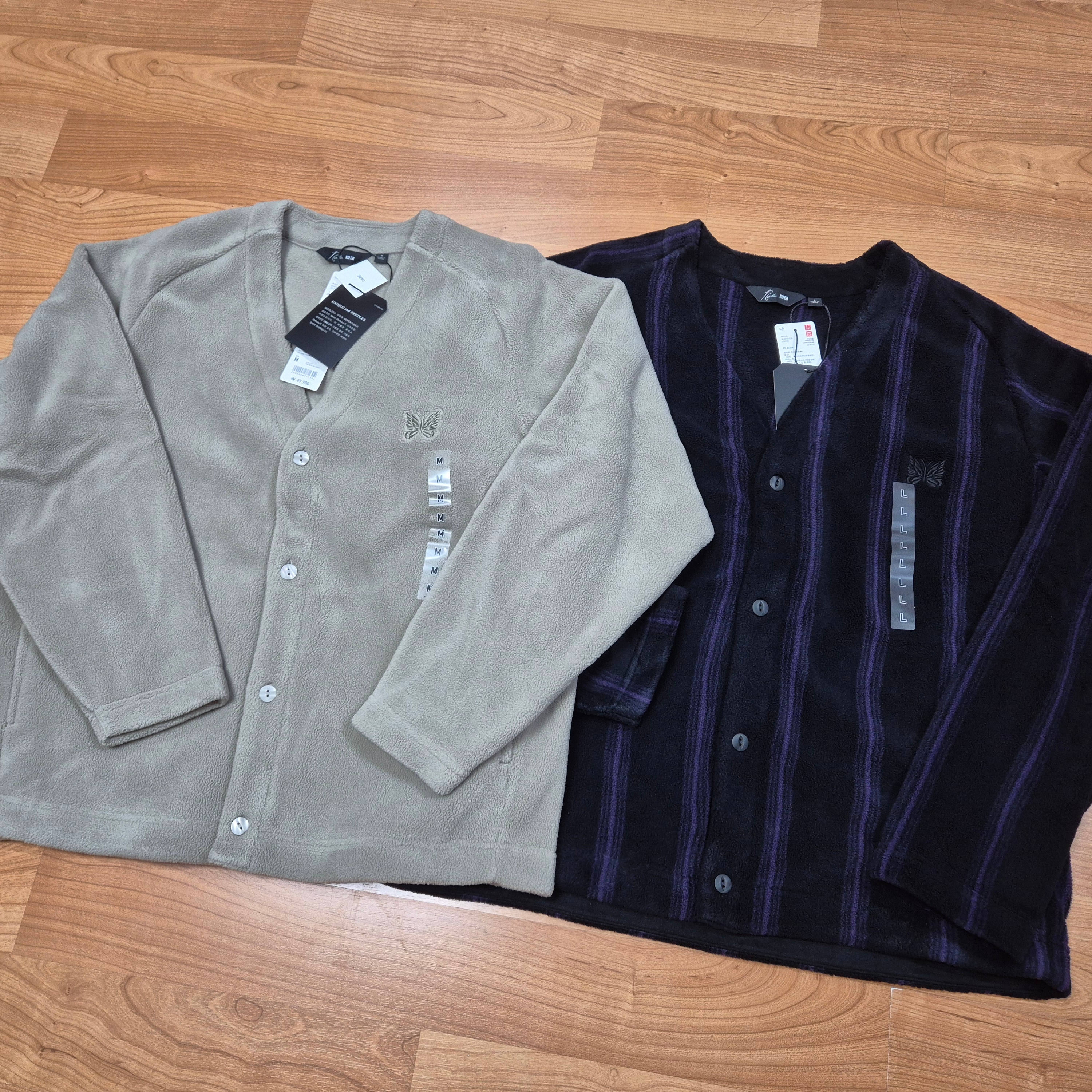 Uniqlo x Needles Fleece Oversized Cardigan Black - KR, Uniqlo x Needles Fleece Oversized Cardigan Beige - KR 착용 스타일 - 5