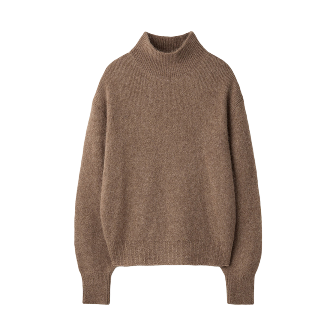 UM254WPO84CM UMARMUNG Peruvian Baby Alpaca Yarn High Neck Pullover_Caramel