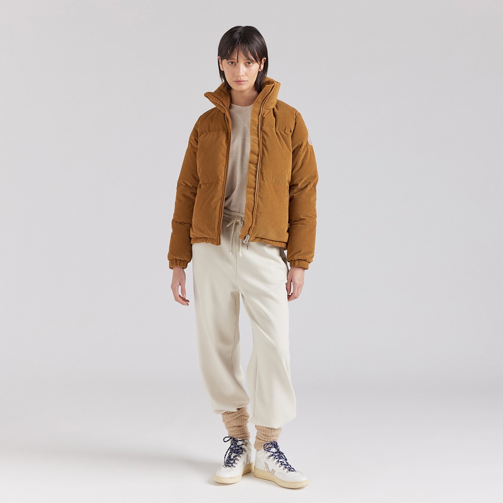 피레넥스 (24FW) 골딘 숏 다운 자켓 인 리브드 벨벳 - 브론즈 브라운(Pyrenex (24FW) GOLDIN Short Down Jacket in ribbed velvet - Bronze Brown) - 2