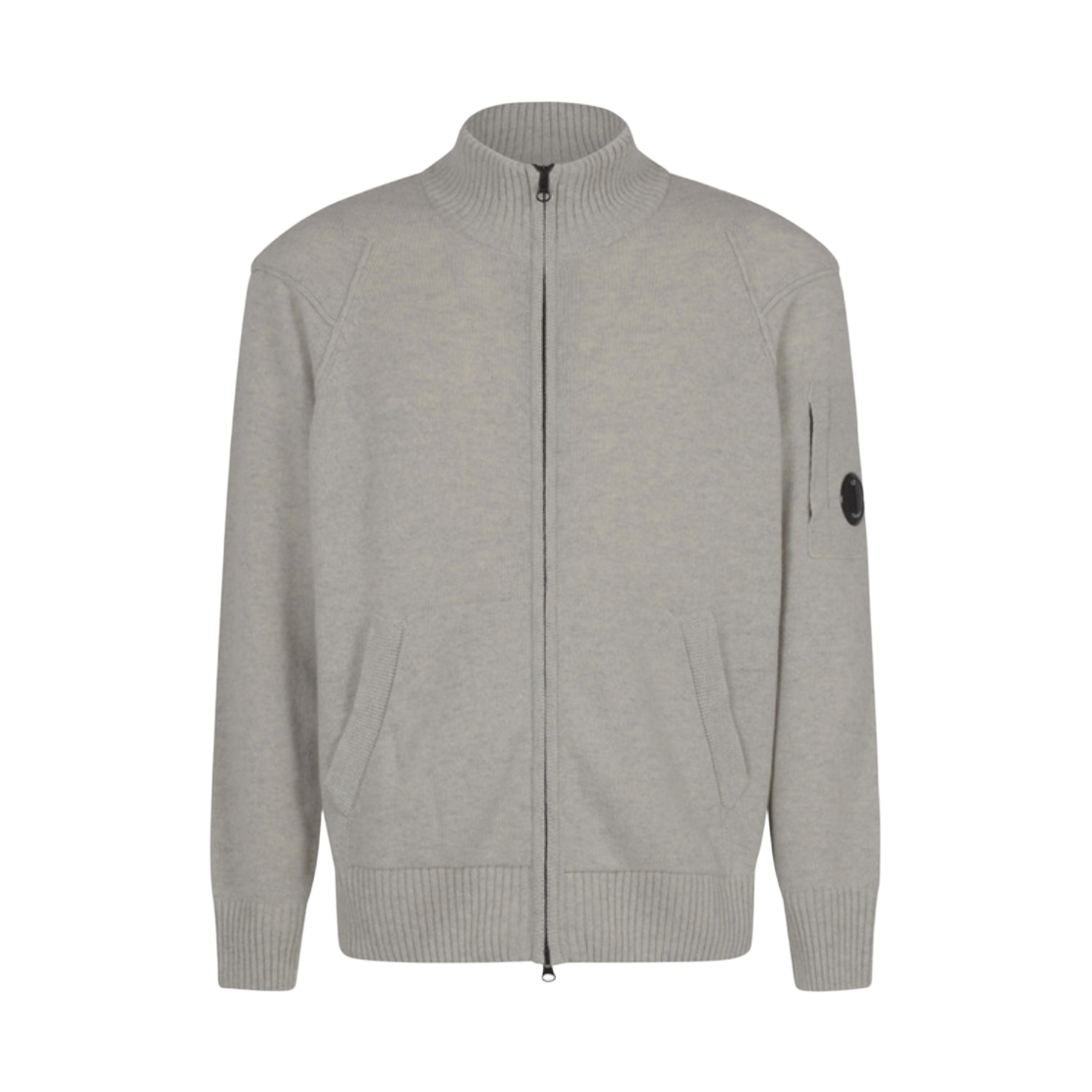 C.P. 컴퍼니 램스울 GRS 지퍼 가디건 오프 화이트 멜란지 - 24FW(C.P. Company Lambswool GRS Zipped Cardigan Off White Melange - 24FW)