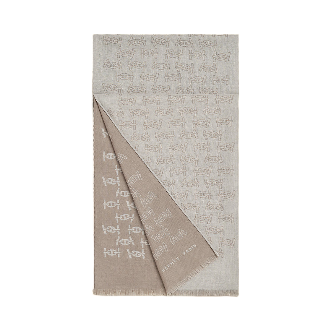 에르메스 마이옹 리트므 스카프 캐시미어 실크 & 토프 바뵈르(Hermes Maillons Rythmes Scarf Cashmere Silk & Taupe Vapeur) - 1