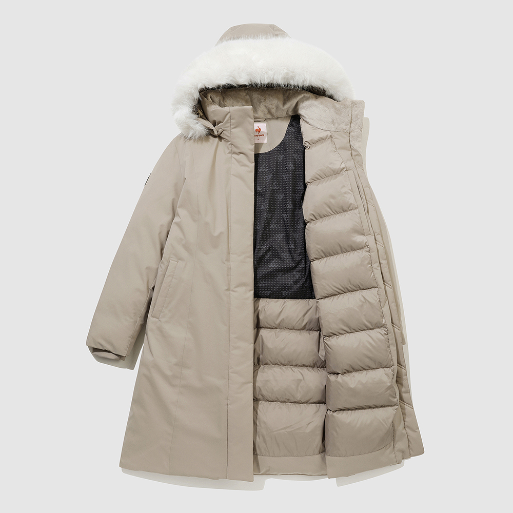 르꼬끄 스포르티브 여성 레귤러핏 롱 구스 다운 자켓 - 베이지 QQ422ODJN2(le coq sportif Women's Slim-Fit Belted Long Goose Down Jacket Dark Beige) - 5