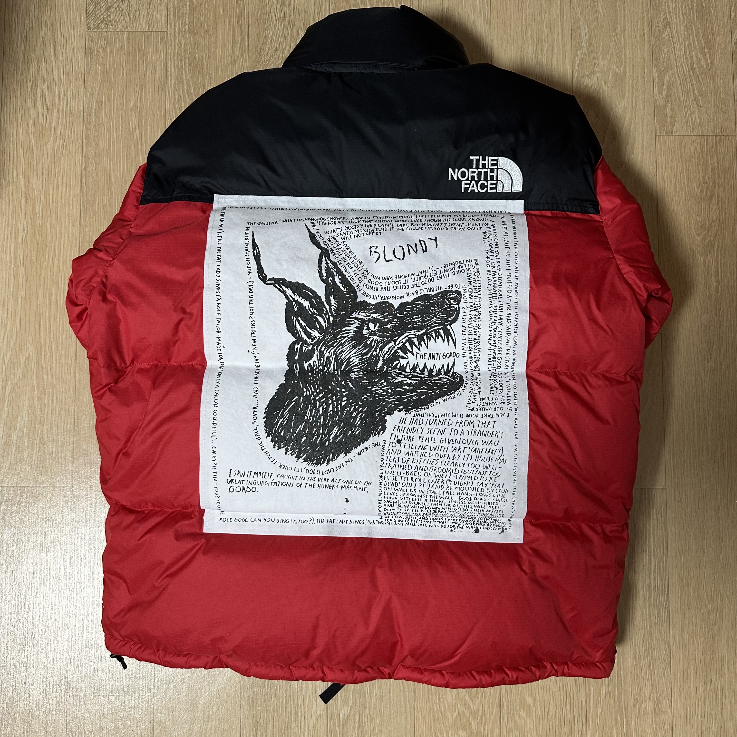 Supreme x The North Face Nuptse Jacket Red - 24FW 착용 스타일 - 2