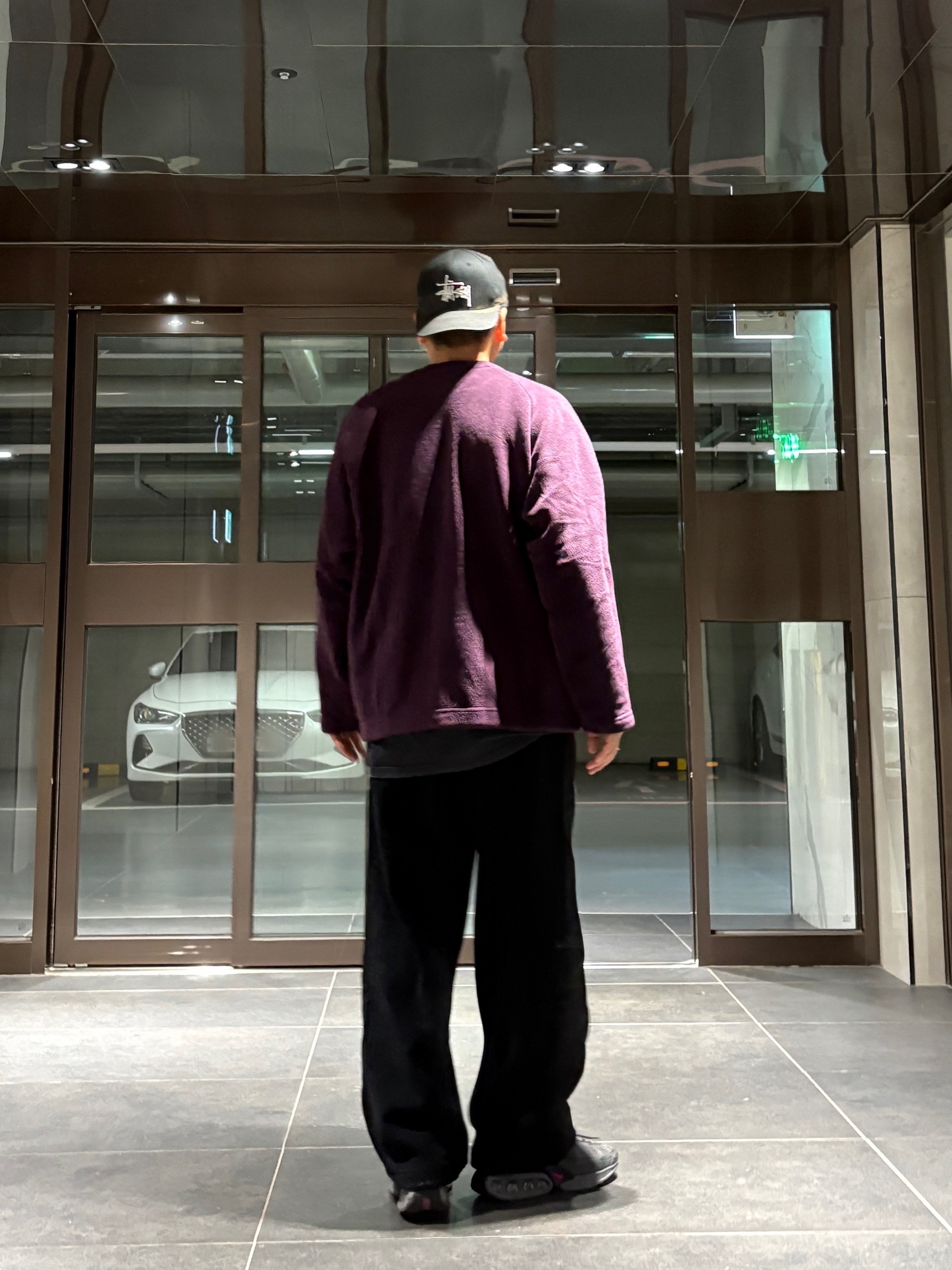 Uniqlo x Needles Fleece Oversized Cardigan Purple - KR, Supreme NBA Youngboy T-Shirt Black - 23FW 착용 스타일 - 3