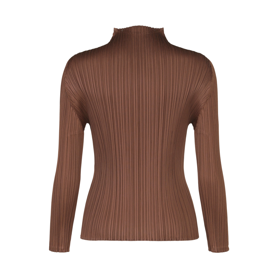 PP53-JK151-44 (W) Pleats Please Issey Miyake MC November High Neck Top Brown