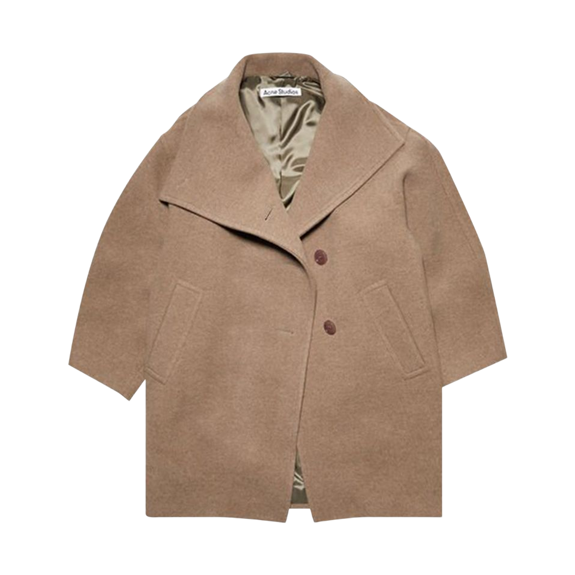 A90464-ADV (W) Acne Studios Wool Funnel Neck Coat Light Brown