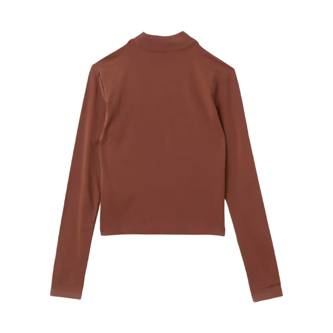 (W) 나이키 NSW 칠 니트 슬림 롱슬리브 모크넥 티셔츠 포너 브라운 - 아시아((W) Nike NSW Chill Knit Slim Long Sleeve Mock-Neck T-Shirt Fonner Brown - Asia) - 2