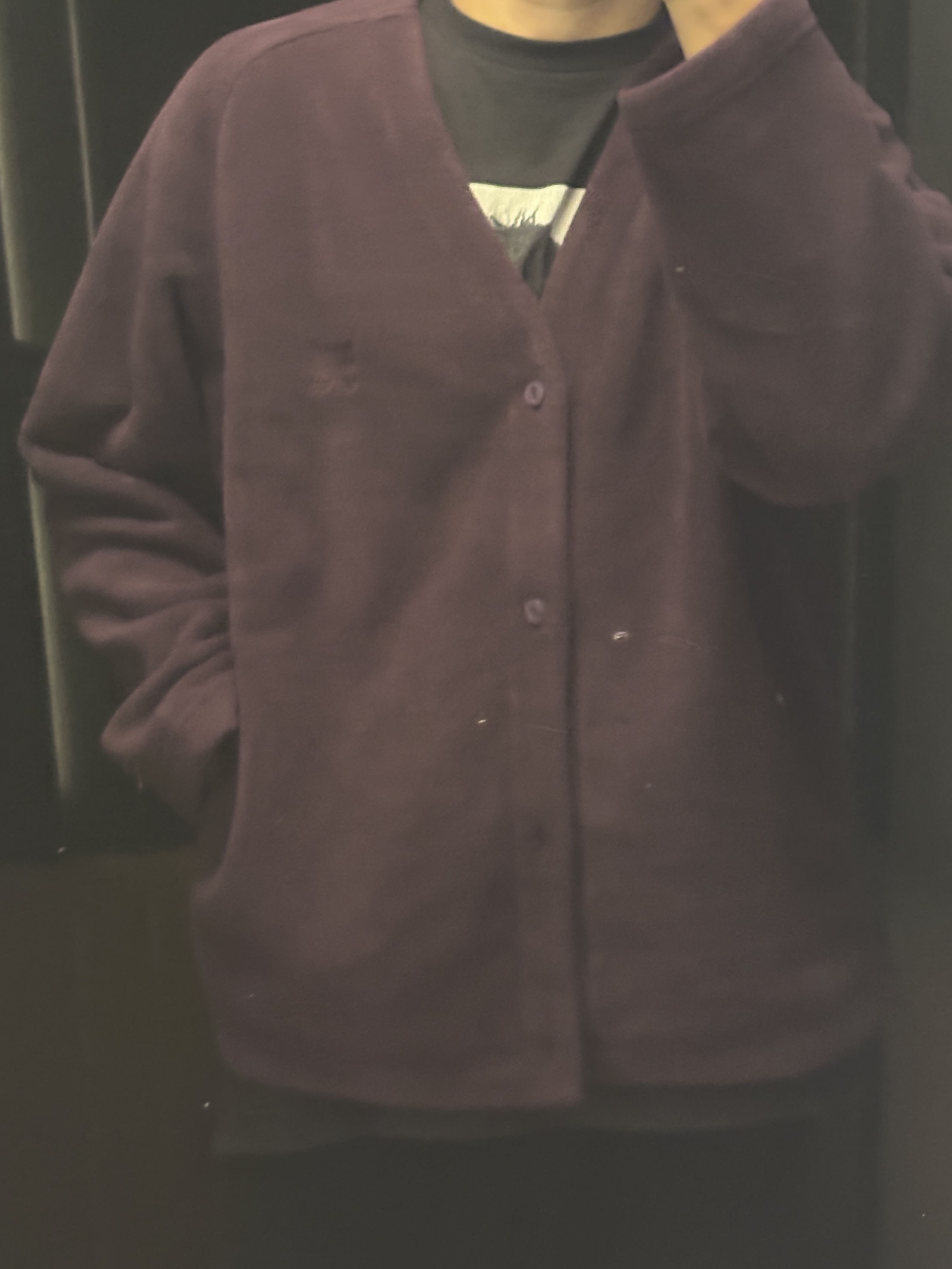 Uniqlo x Needles Fleece Oversized Cardigan Purple - KR, Supreme NBA Youngboy T-Shirt Black - 23FW 착용 스타일 - 1