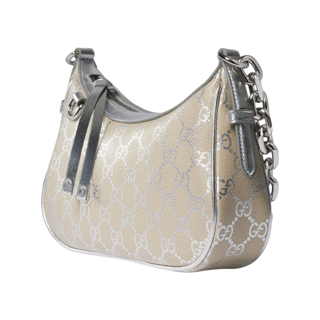 구찌 GG 엠블럼 스몰 숄더백 실버(Gucci GG Emblem Small Shoulder Bag Silver) - 2