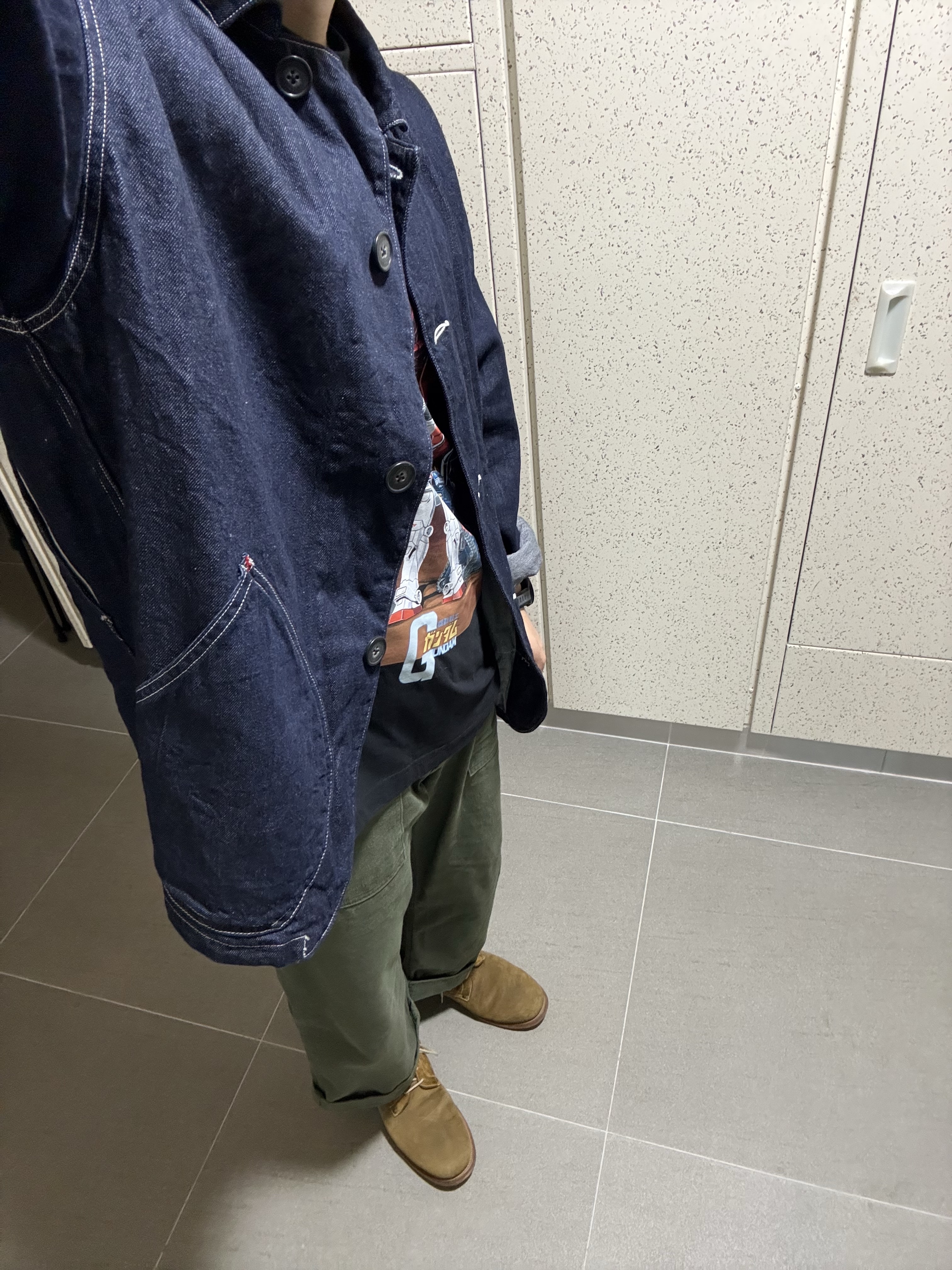 Kapital 11.5 oz. Denim & 8 oz. Denim Apple Man Coverall Indigo 착용 스타일 - 2
