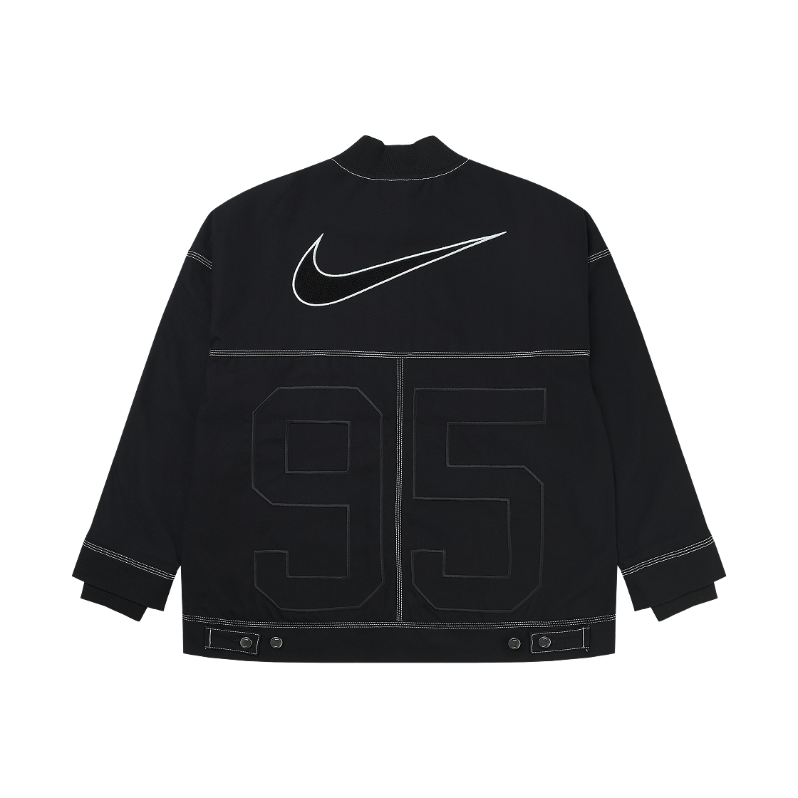 (W) 나이키 NSW 오버사이즈 그래픽 카고 자켓 블랙 서밋 화이트 - 아시아((W) Nike NSW Oversized Graphic Cargo Jacket Black Summit White - Asia) - 2