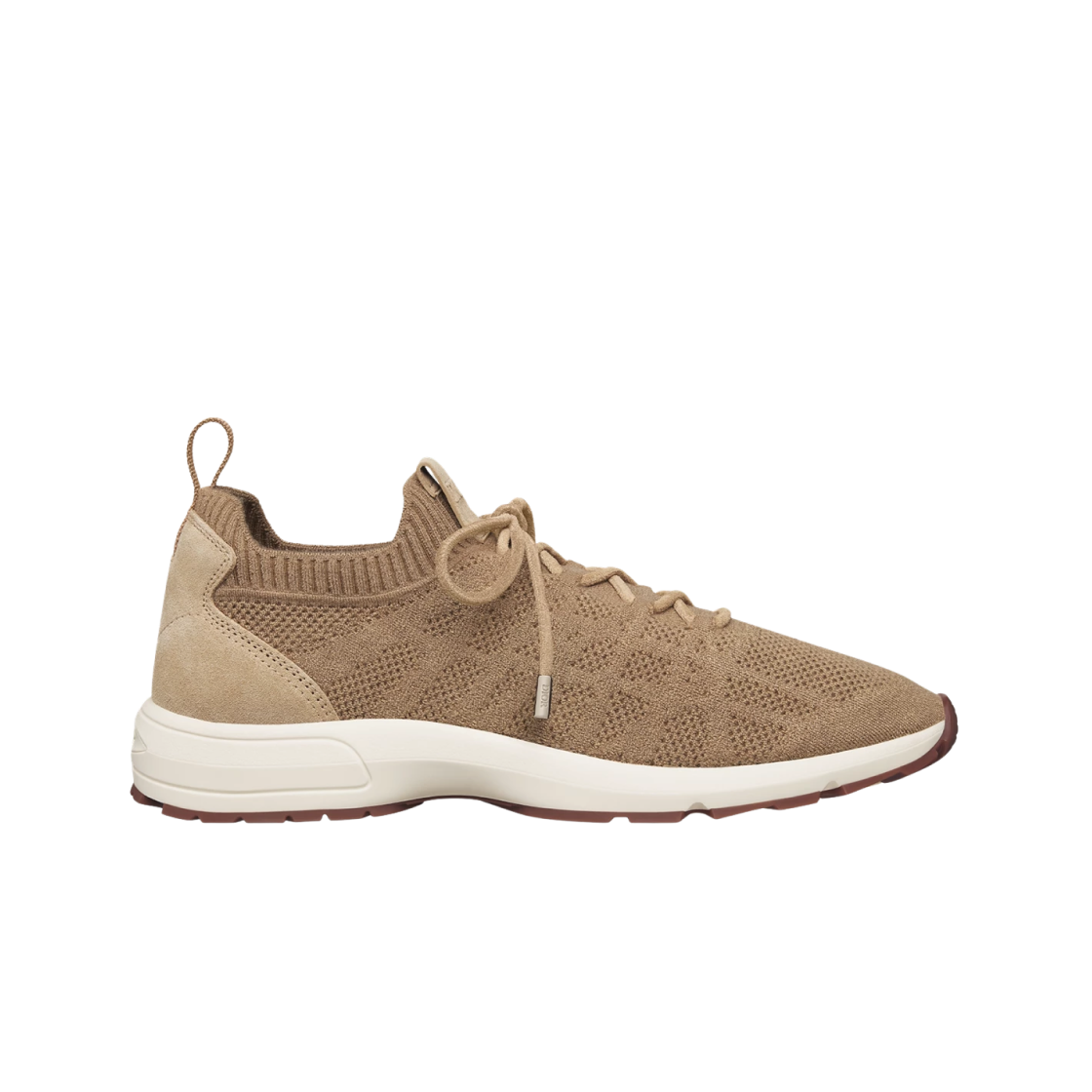 3SN333AAS-H718 Dior B80 Lounge Sneakers Cannage Cashmere Wool & Silk Knit with Suede Beige Beige
