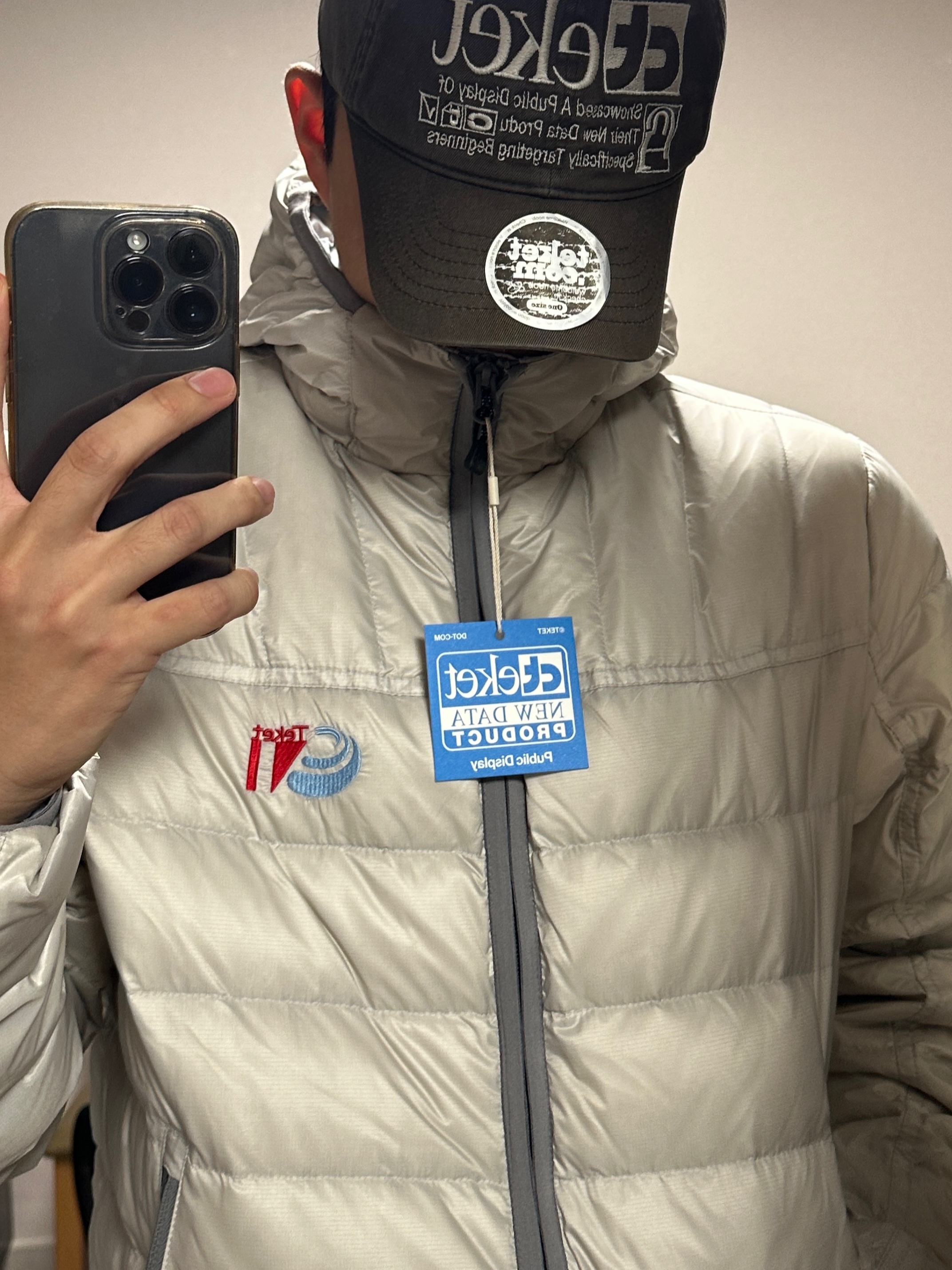 Teket CT Lightweight Down Jacket Light Gray, Salomon Modisay Padded Jacket Black 착용 스타일 - 1