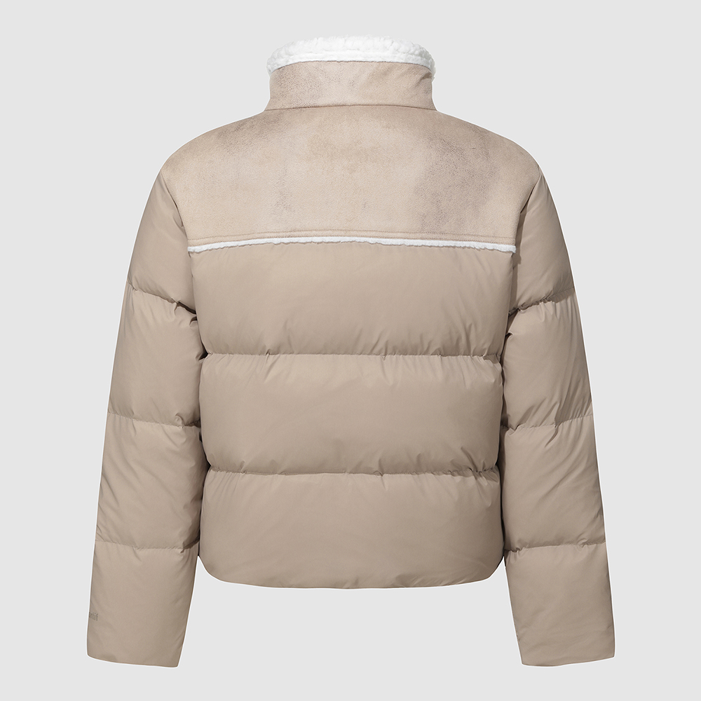 르꼬끄 스포르티브 여성 루즈핏 페이크 무스탕 다운 자켓 - 베이지 QQ422ODJN6(le coq sportif Women's Loose-Fit Faux Shearling Down Jacket Dark Beige) - 3