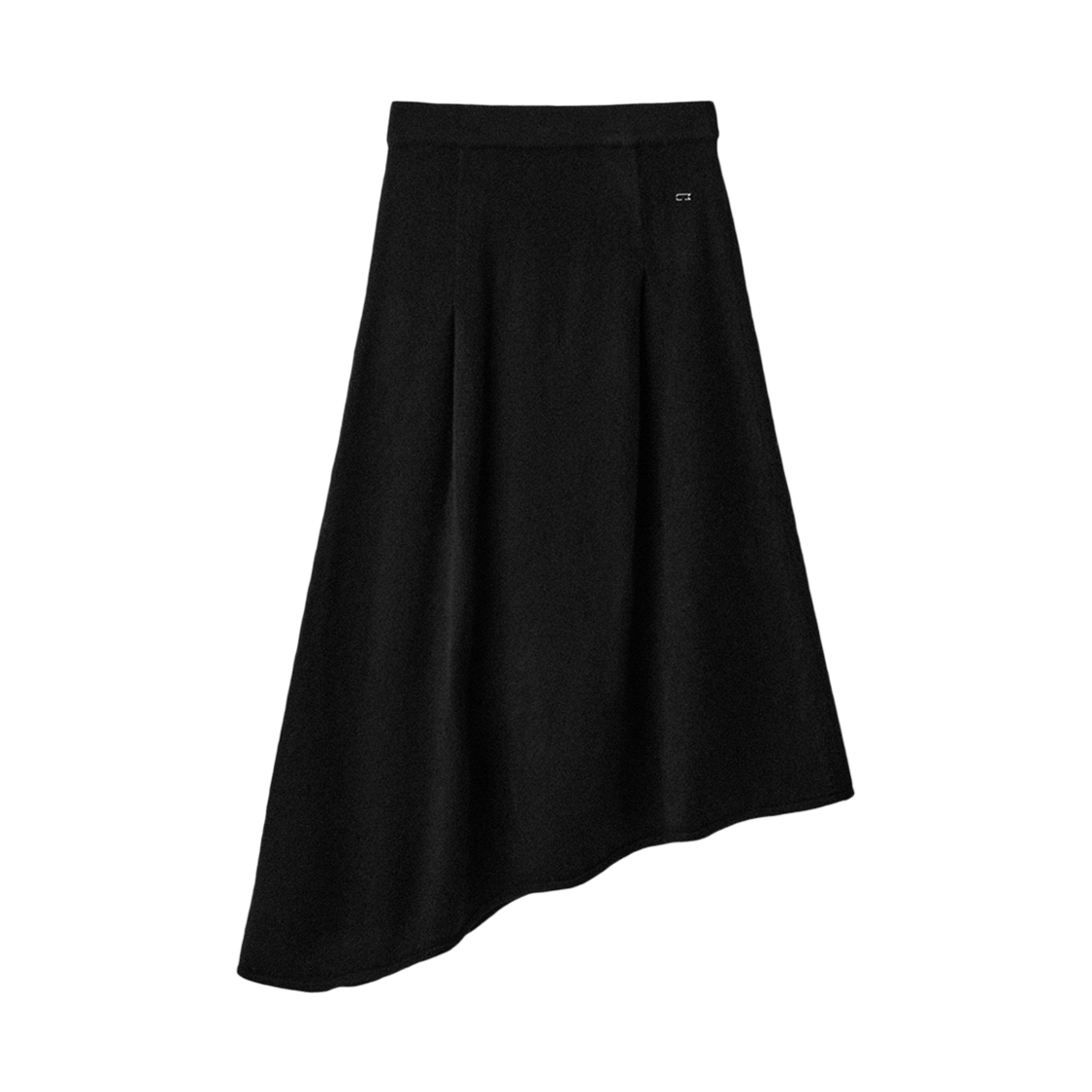 UM254WSK61BK UMARMUNG Wool Cashmere Asymmetric Hem Skirt_Black