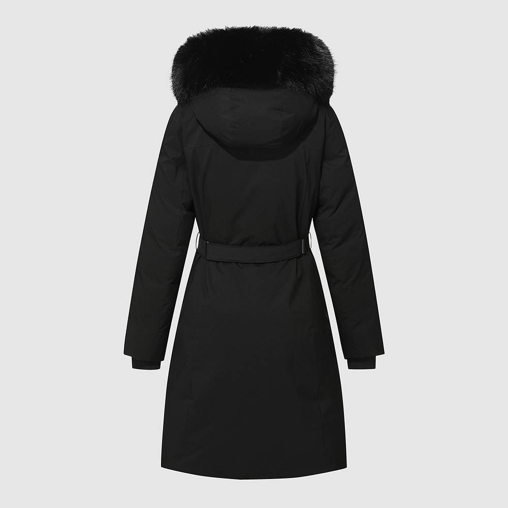 르꼬끄 스포르티브 여성 레귤러핏 롱 구스 다운 자켓 - 블랙 QQ422ODJN2(le coq sportif Women's Slim-Fit Belted Long Goose Down Jacket Black) - 3