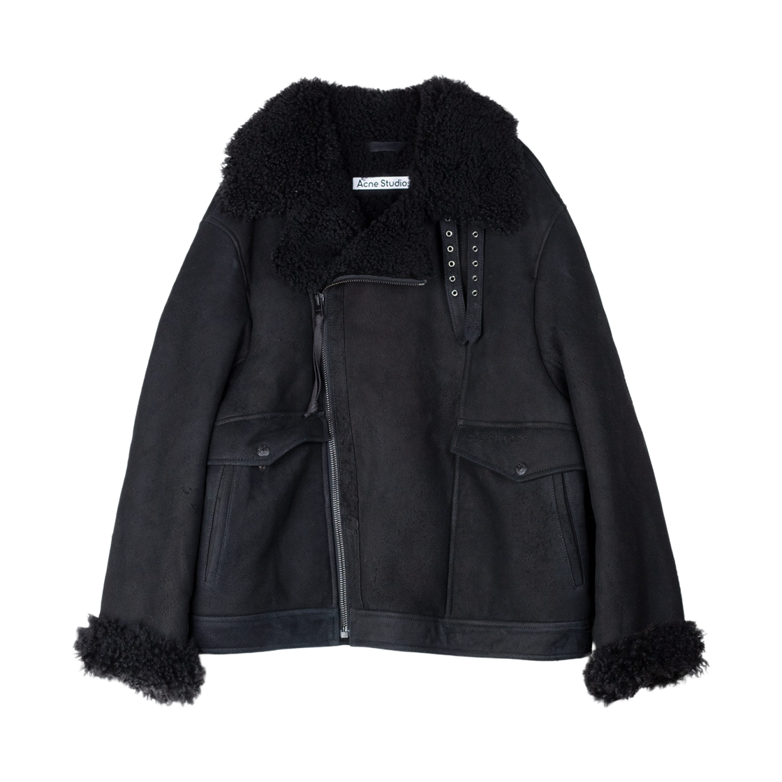 B70129-Z32 Acne Studios Shearling Jacket Black