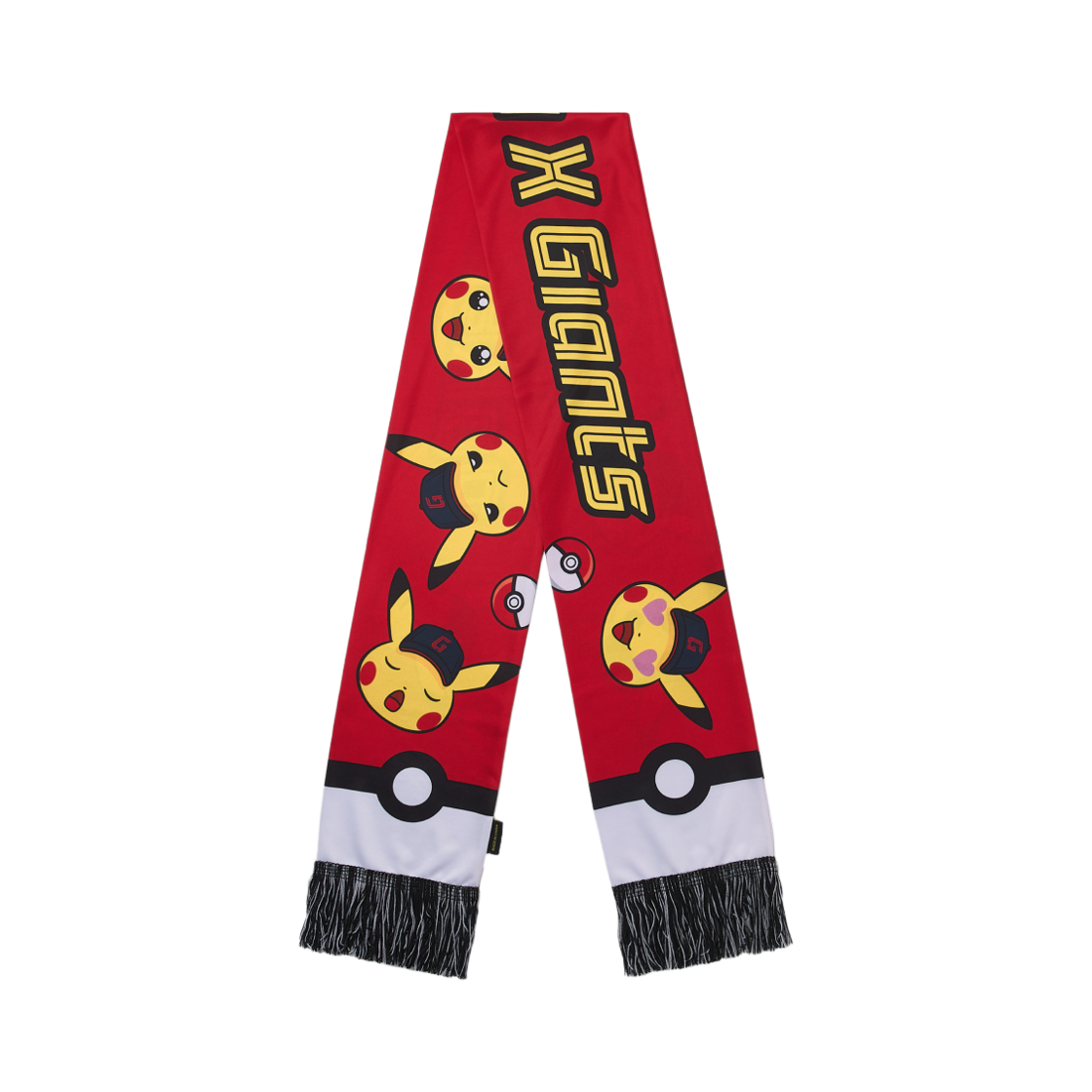 포켓몬 x 롯데 자이언츠 피카츄 전사 머플러 레드 블랙(Pokemon x Lotte Giants Pikachu Scarf Red Black)