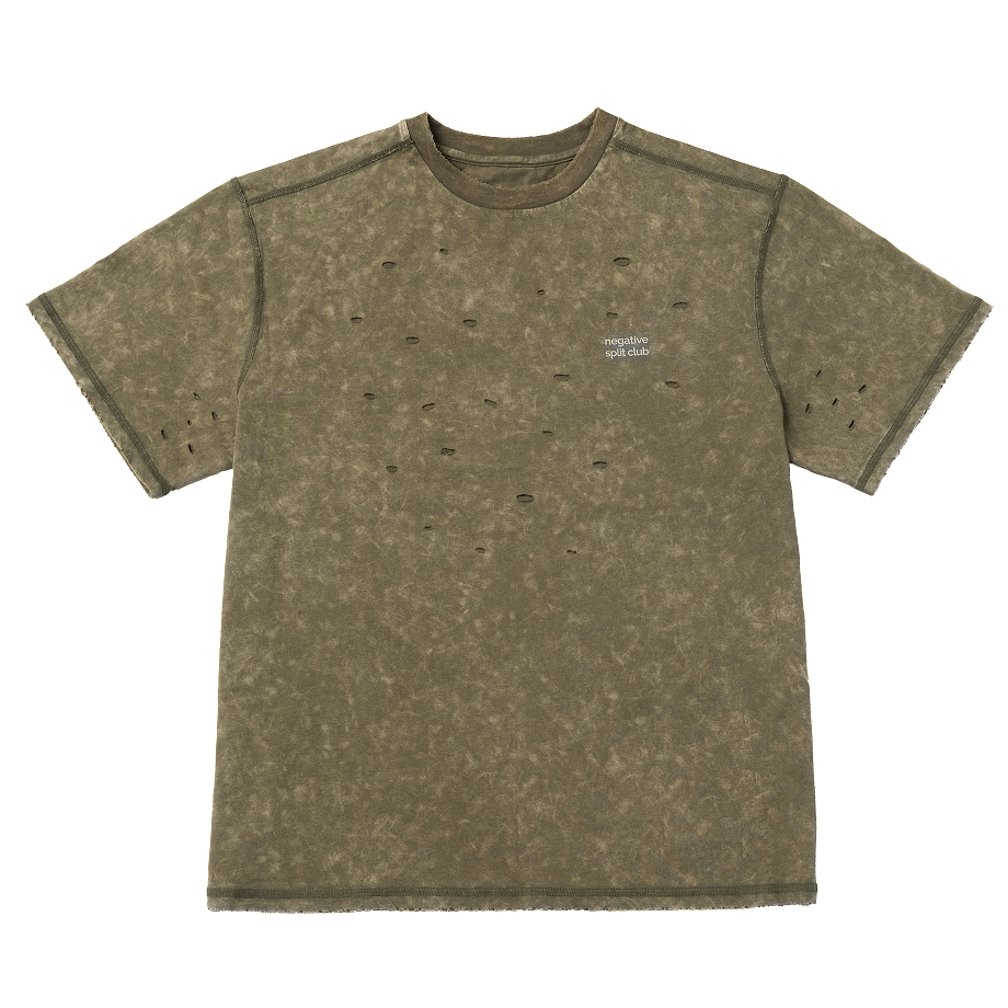 네거티브 스플릿 클럽 에어액트 미네랄 베이직 티셔츠 카키(negative split club Airact Mineral Basic T-Shirt Khaki)