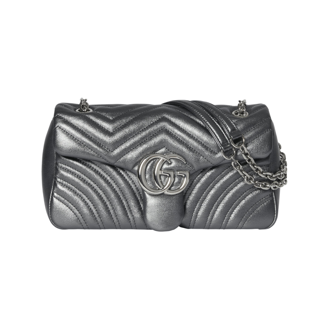 구찌 GG 마몽 미디움 숄더백 실버(Gucci GG Marmont Medium Shoulder Bag Silver) - 1