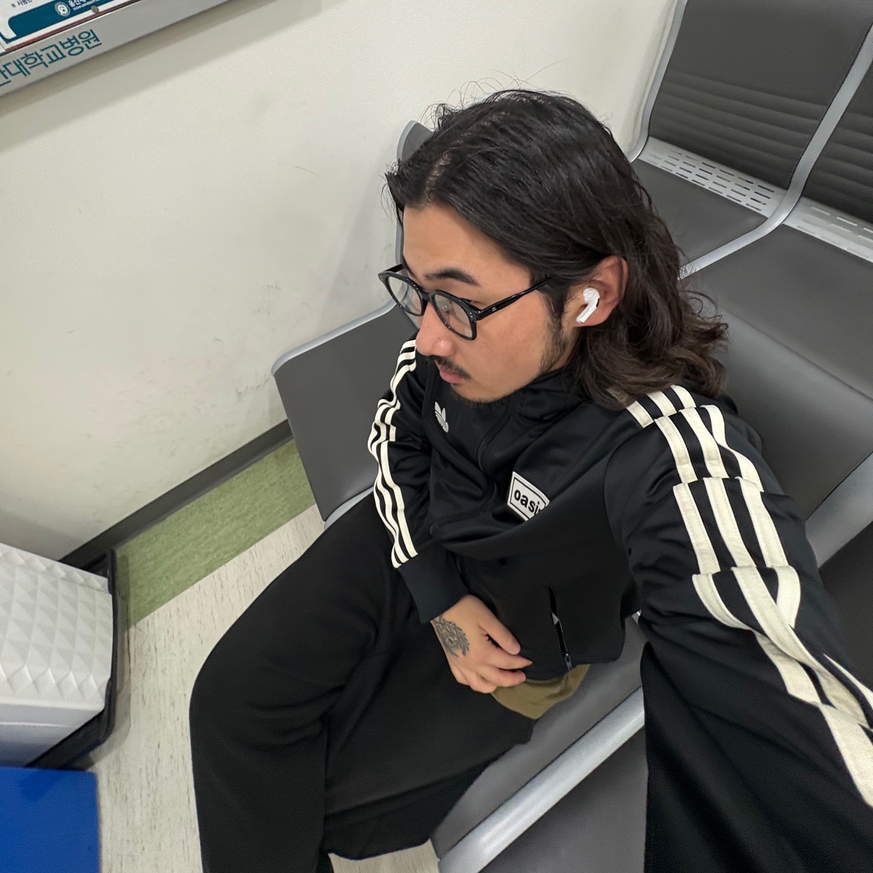 Adidas x Oasis Tour Firebird Track Top Black - KR Sizing 착용 스타일