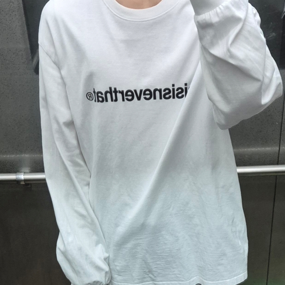 Thisisneverthat T Logo L/S T-Shirt White 착용 스타일