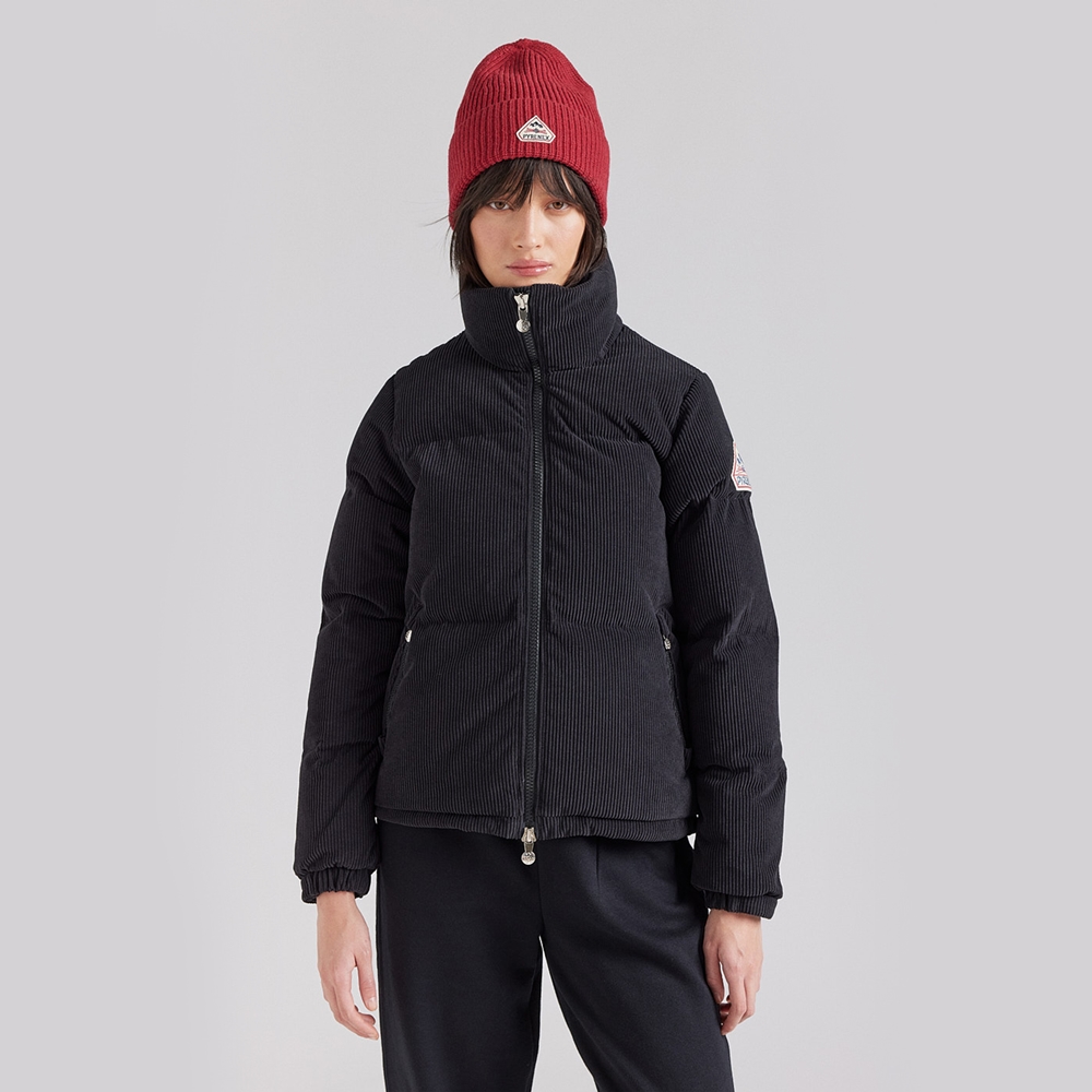 피레넥스 (24FW) 골딘 숏 다운 자켓 인 리브드 벨벳 - 블랙(Pyrenex (24FW) GOLDIN Short Down Jacket in ribbed velvet - Black) - 3