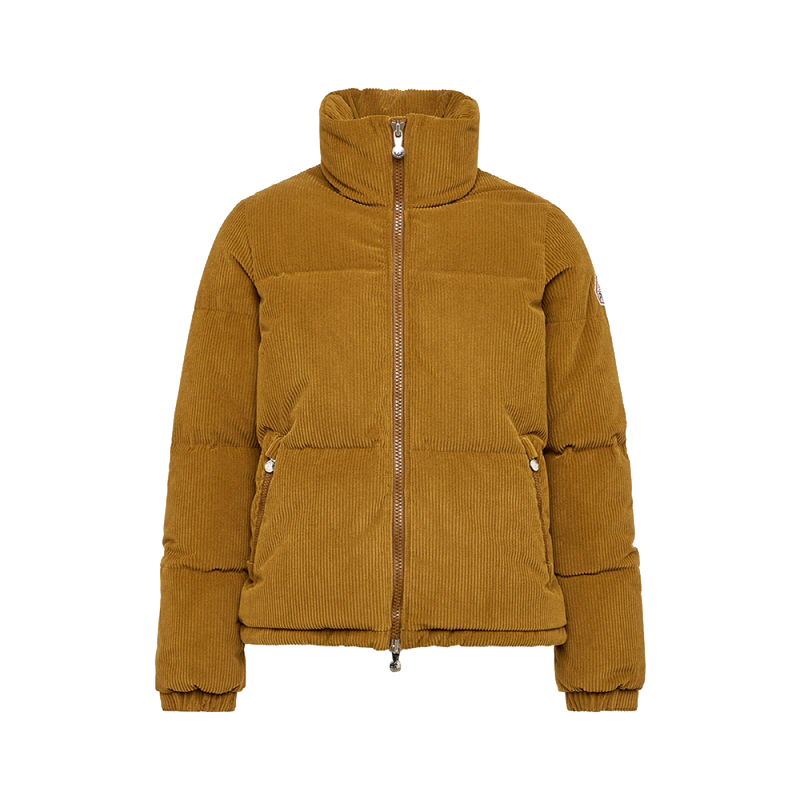 피레넥스 (24FW) 골딘 숏 다운 자켓 인 리브드 벨벳 - 브론즈 브라운(Pyrenex (24FW) GOLDIN Short Down Jacket in ribbed velvet - Bronze Brown) - 1