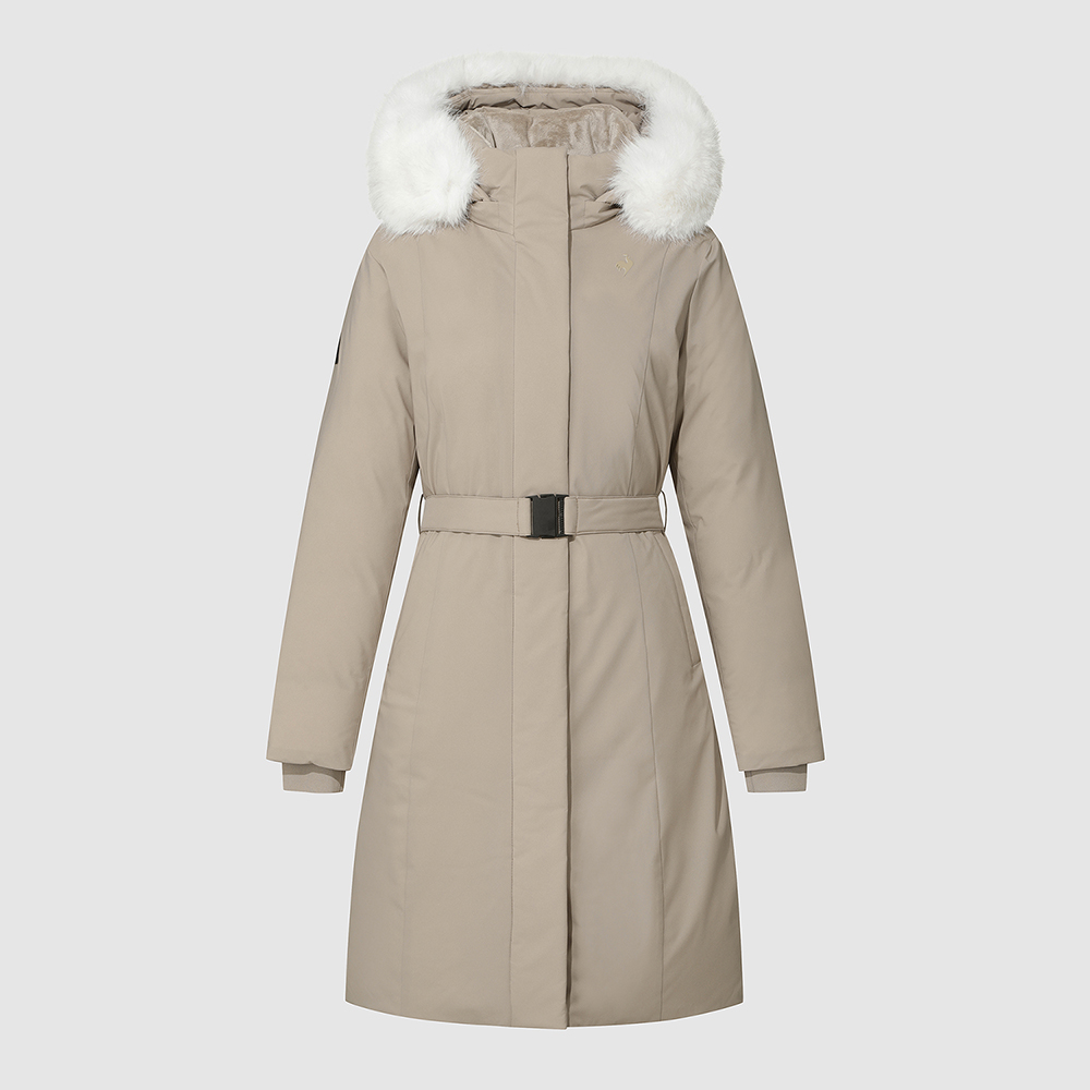 르꼬끄 스포르티브 여성 레귤러핏 롱 구스 다운 자켓 - 베이지 QQ422ODJN2(le coq sportif Women's Slim-Fit Belted Long Goose Down Jacket Dark Beige) - 2