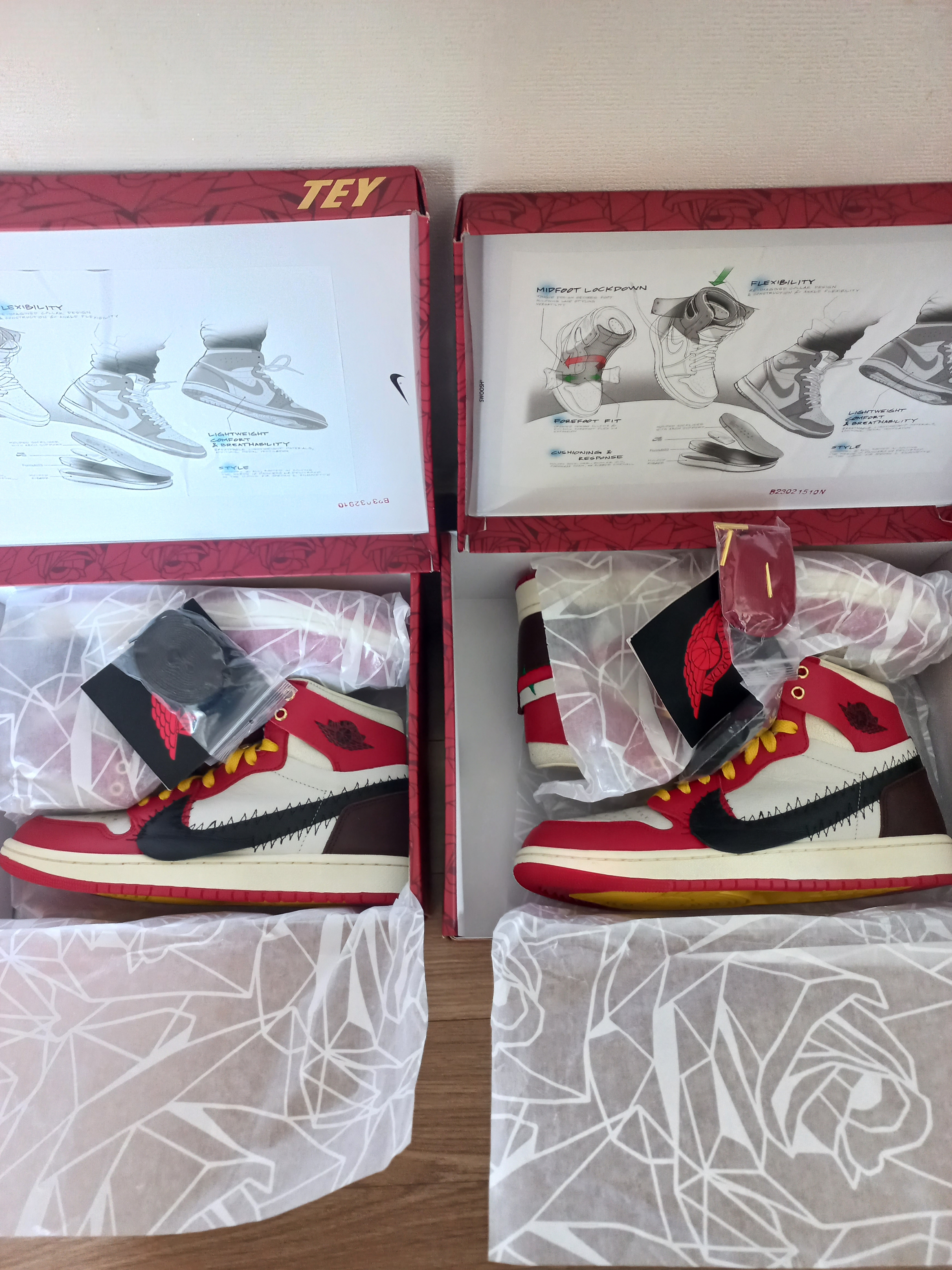 (W) Jordan 1 x Teyana Taylor Zoom CMFT 2 Gym Red 착용 스타일 - 2