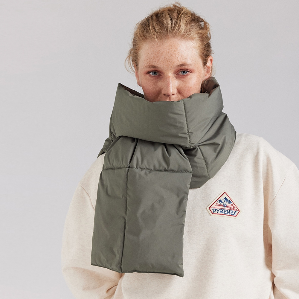 피레넥스 (24FW) 루시아나 다운 스카프 - 딥 카키(Pyrenex (24FW) LUCIANA Down Scarf - Deep Khaki) - 2