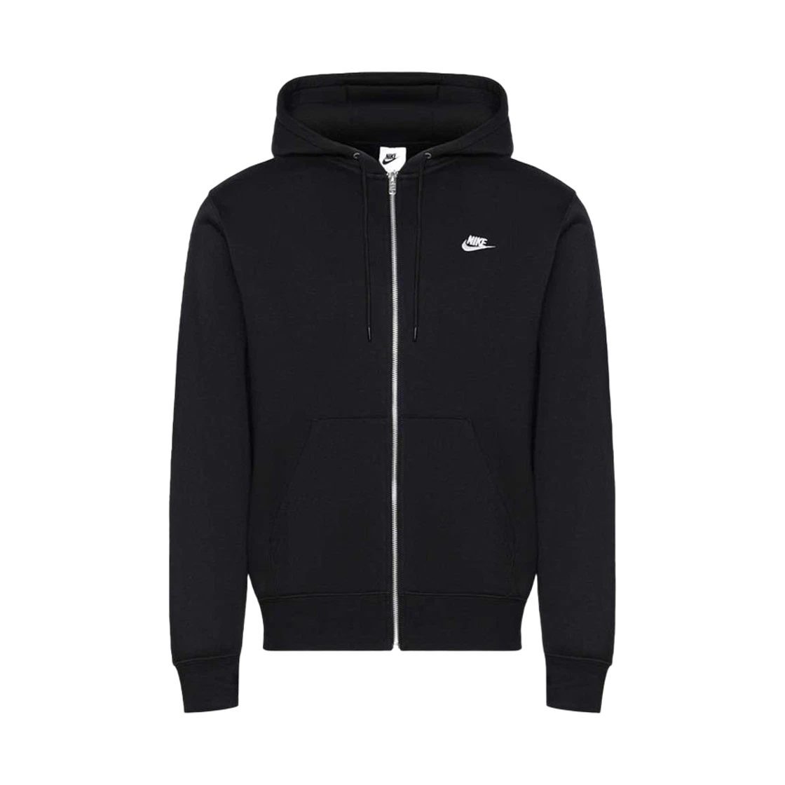 Nike Nike Club Full Zip Fleece Hoodie Black White - Asia · L