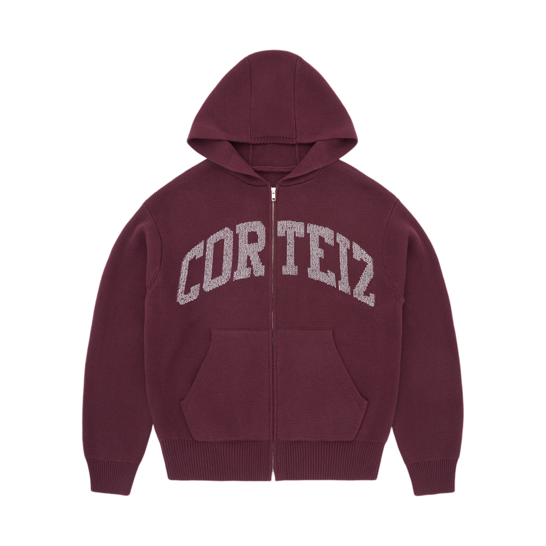 코르테이즈 3M 컬리지 니트 집 후드 와인(Corteiz 3M College Knit Zip Hoodie Wine) - 1