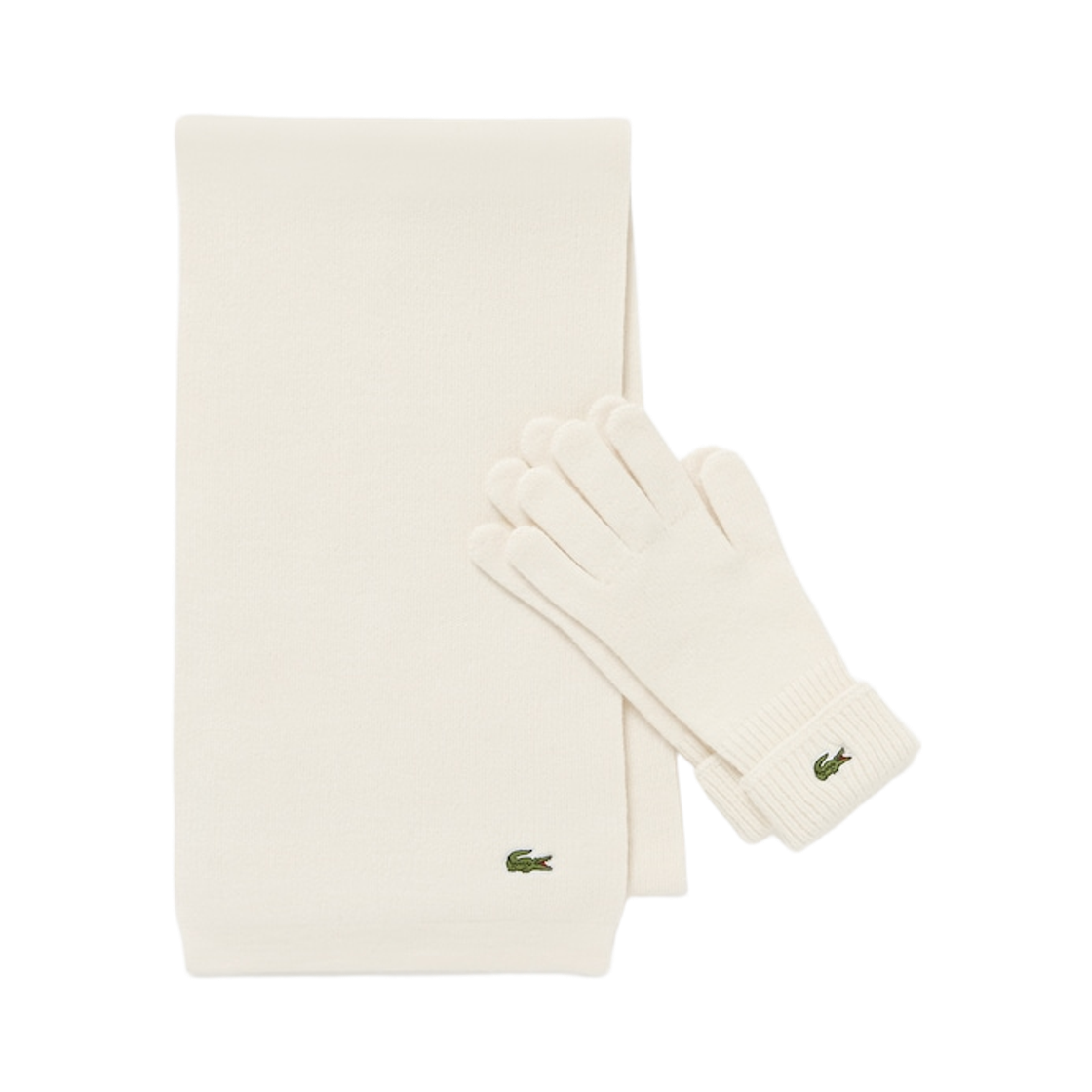 RE302E-55N-XFJ Lacoste Muffler Gloves Gift Set Black Cream