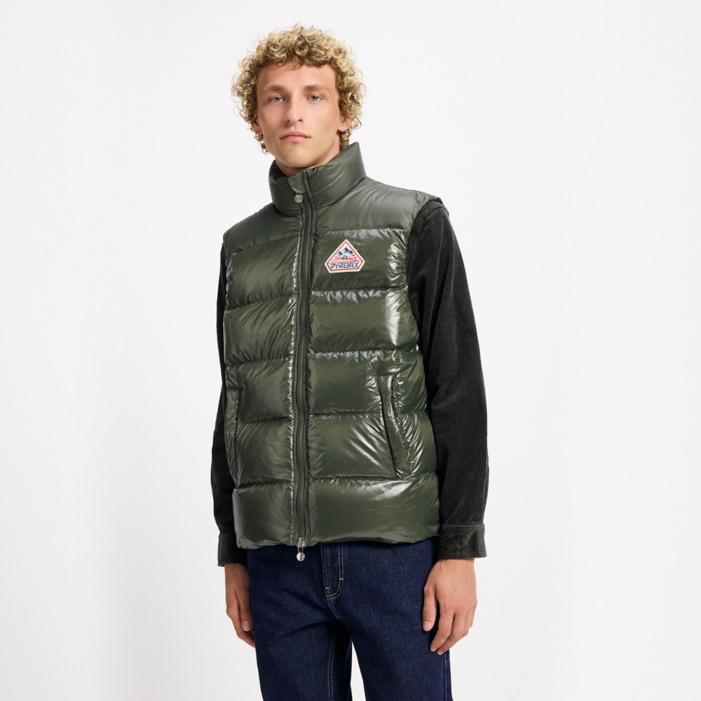 피레넥스 존 유니섹스 슬리브리스 다운 자켓 - 딥 카키(Pyrenex JOHN Unisex Sleeveless Down Jacket - Deep Khaki) - 4