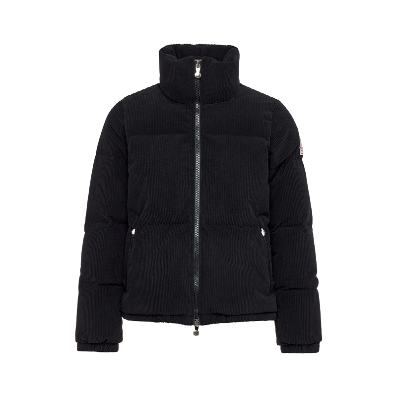 피레넥스 (24FW) 골딘 숏 다운 자켓 인 리브드 벨벳 - 블랙(Pyrenex (24FW) GOLDIN Short Down Jacket in ribbed velvet - Black) - 1